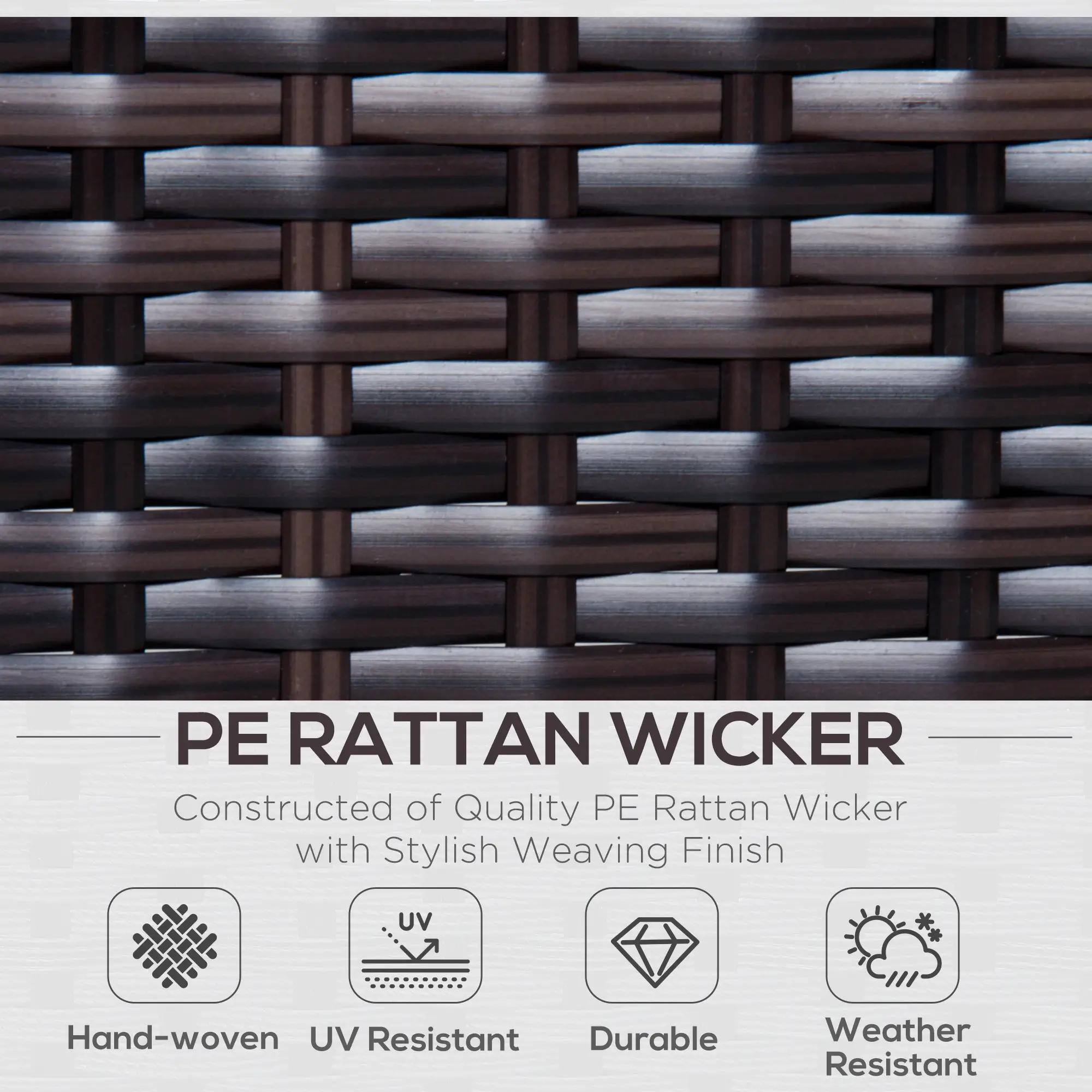 PE RATTAN WICKER Constructed of Quality PE Rattan Wicker with Stylish Weaving Finish

Hand-woven
UV Resistant
Durable
Weather Resistant