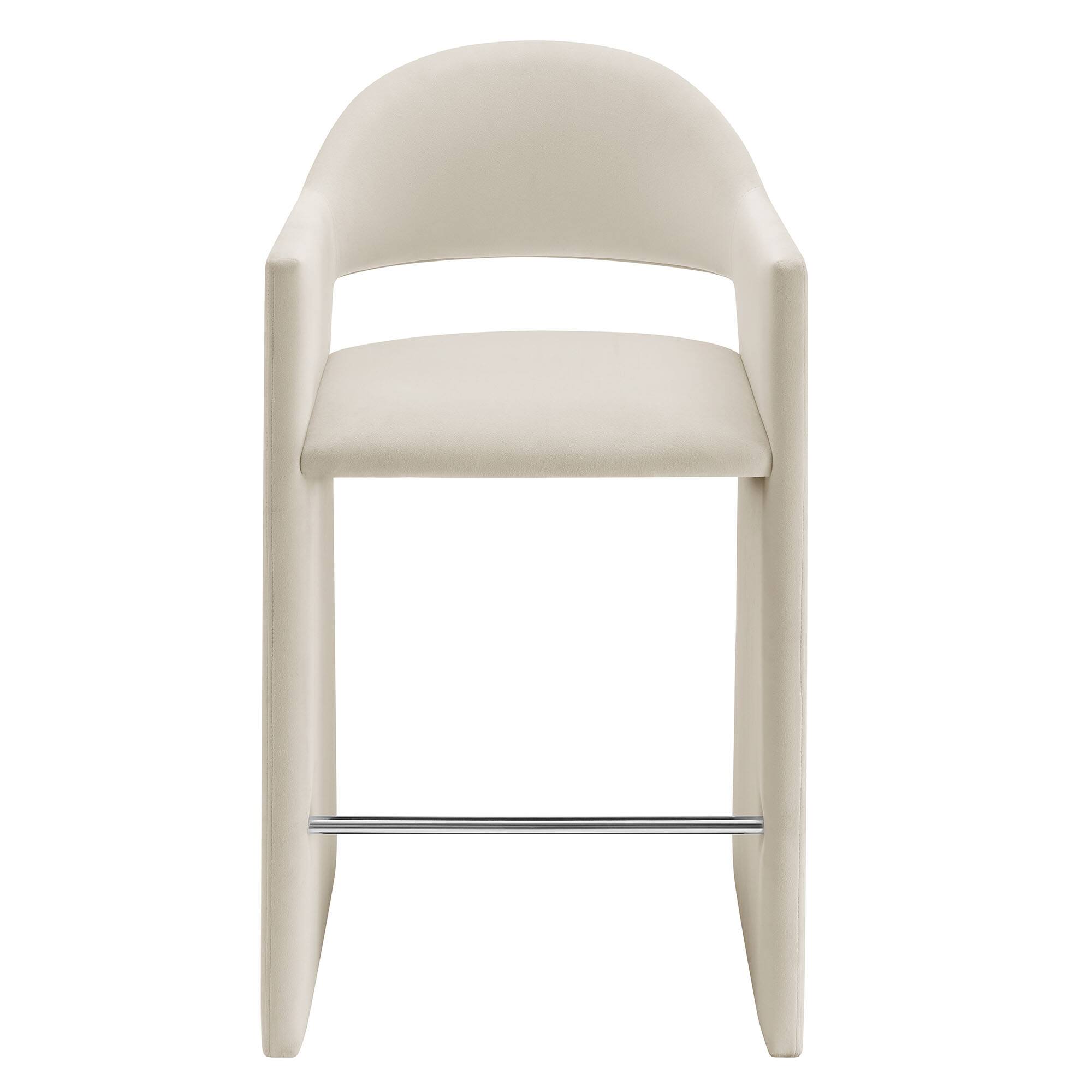 Alt View 4. Modway - Talia 41 Inch Performance Velvet Bar Stool by Modway - Alabaster.
