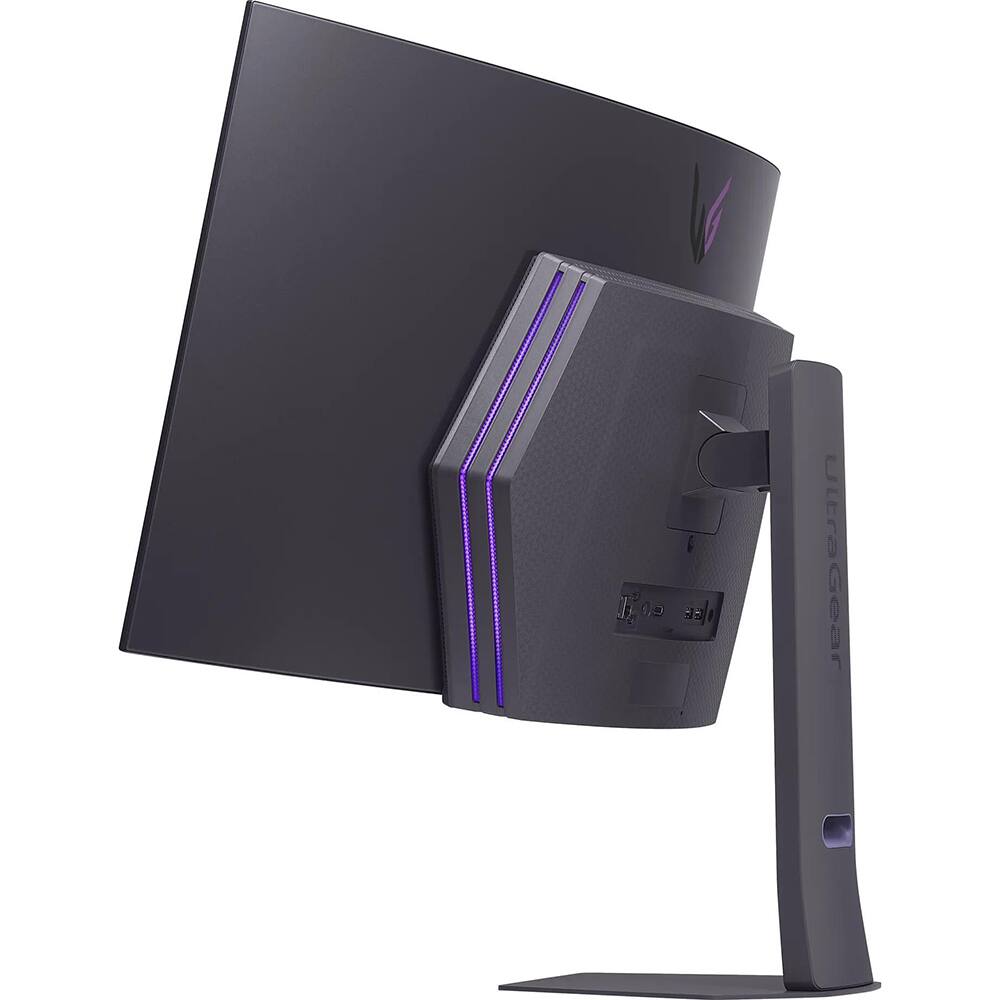 Left. LG - UltraGear 45" OLED QHD 240Hz 0.03ms G-Sync/FreeSync Premium Pro Smart Gaming Monitor + 26-Month Extended Warranty - Black.
