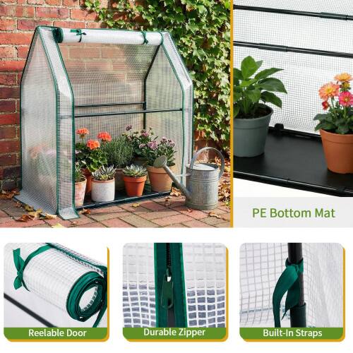 PE Bottom Mat  
Reelable Door  
Durable Zipper  
Built-In Straps