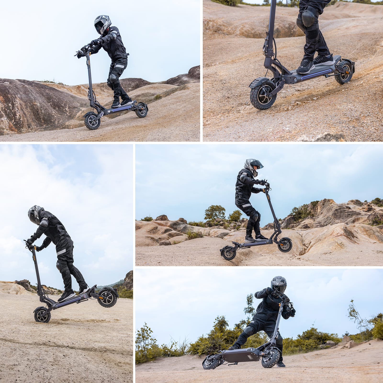 Alt View 23. Ausom - SR1 Foldable Electric Scooter w/ 54 mi Max Operating Range & 41 mph Max Speed, Dual 1400W Motors, 287 lbs Max Load - Dark Gray.