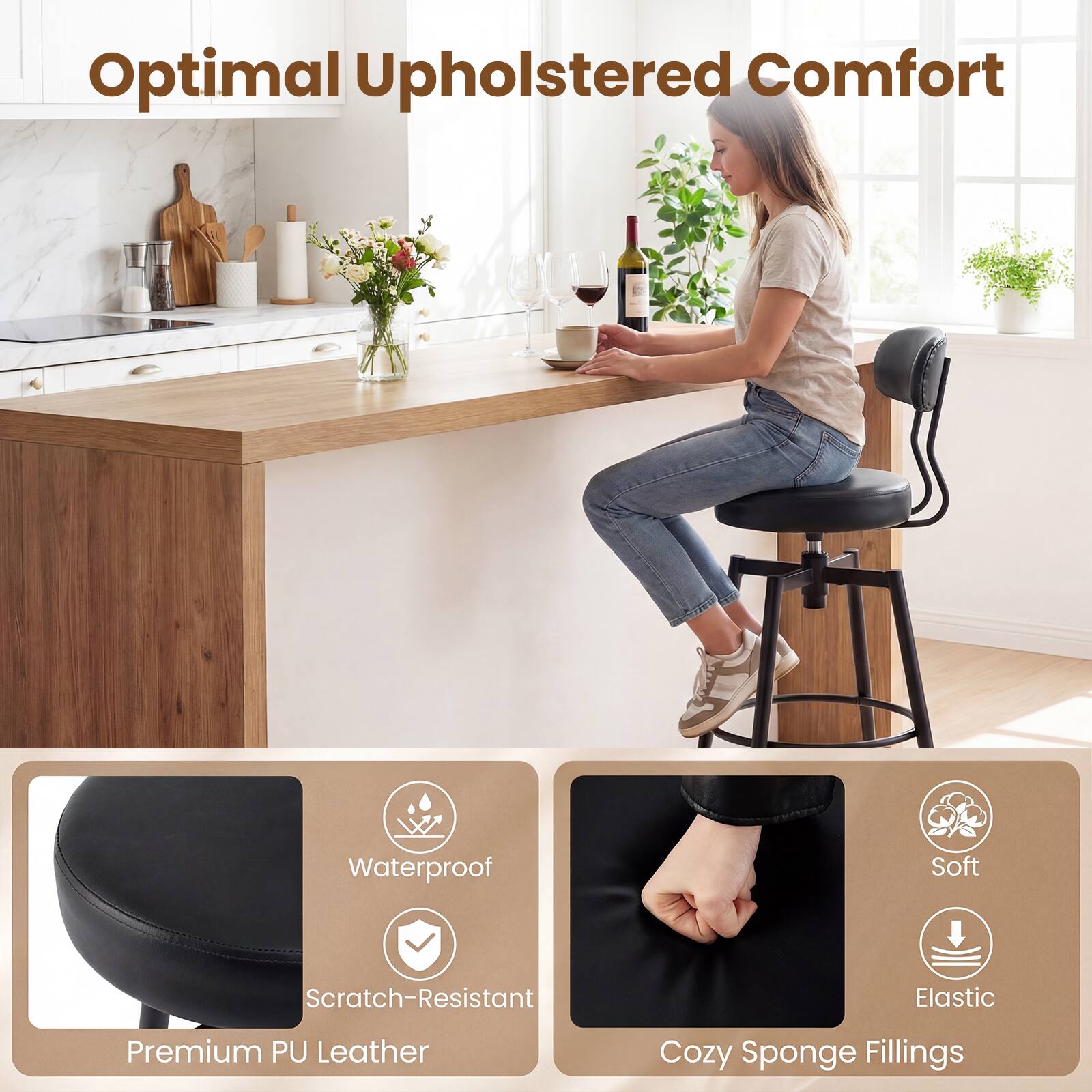 Optimal Upholstered Comfort

- Waterproof
- Scratch-Resistant
- Premium PU Leather
- Soft
- Elastic
- Cozy Sponge Fillings