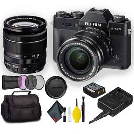 Fujifilm - X-T20 Mirrorless Digital Camera with 18-55mm Lens (Black) 16542751 - Standard Bundle