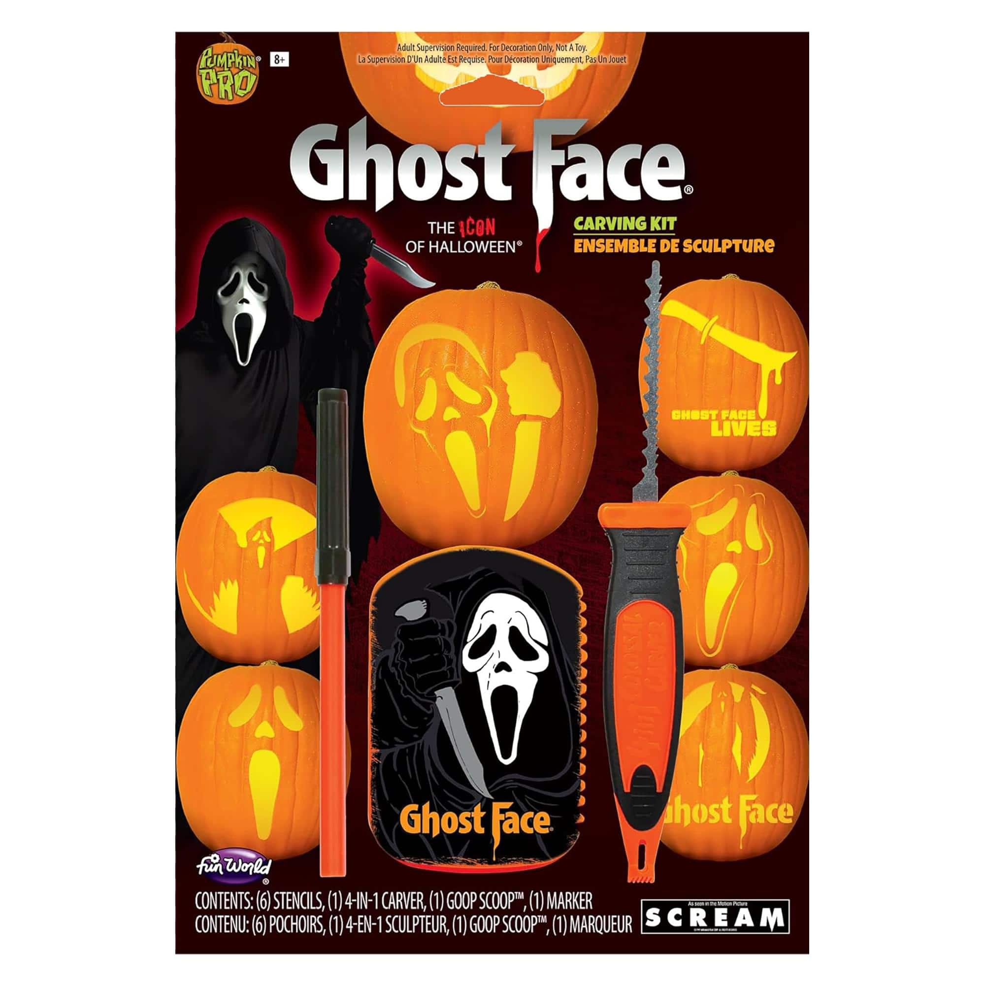 Funworld - Ghost Face Pumpkin Carving Kit - Orange price history on PriceWatchPro