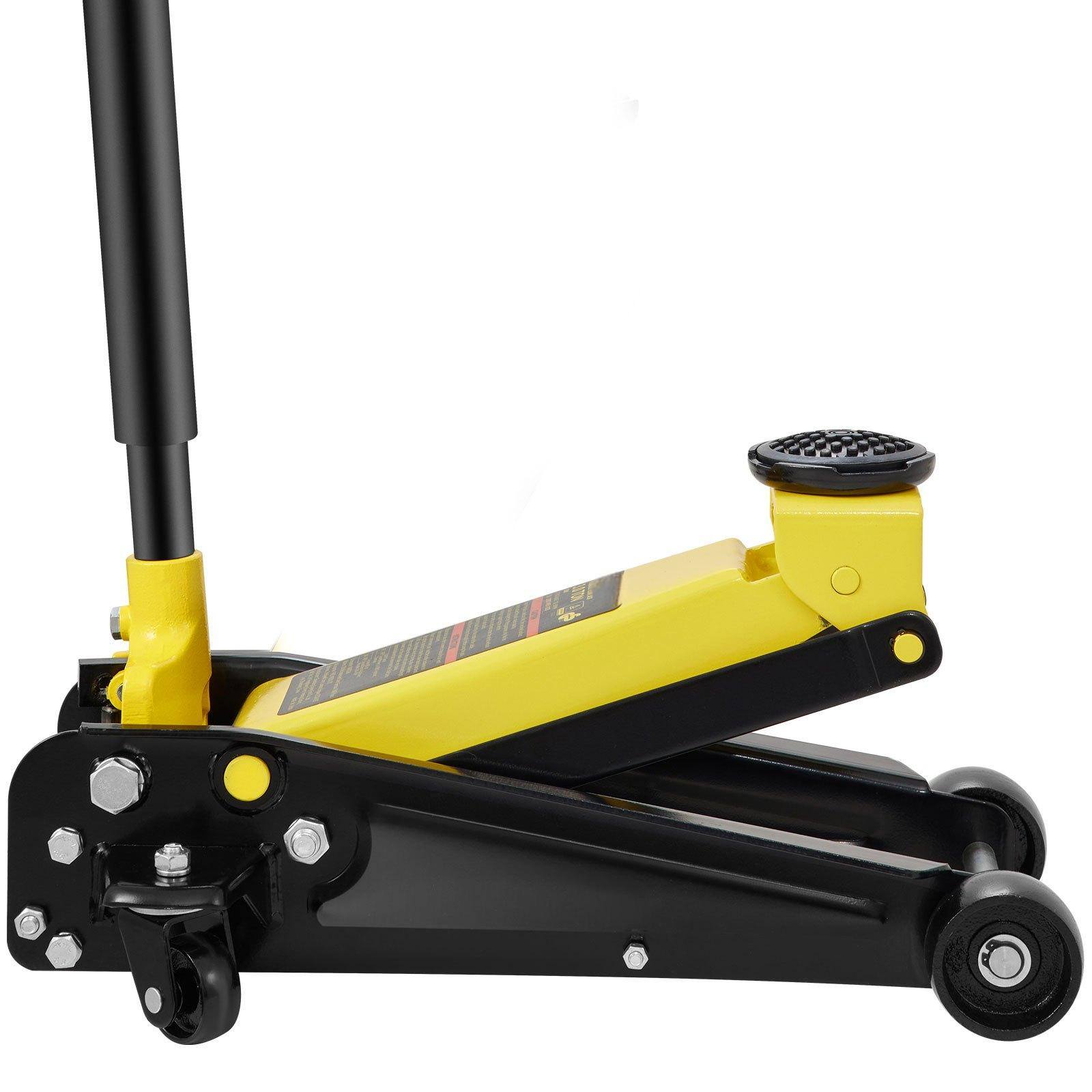 Front. Glintex - Low Profile Floor Jack 3 Ton Hydraulic Steel Jack with Single Piston Pump for Cars, SUVs, and Trucks - Natural.