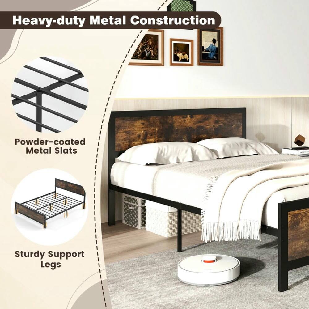 Heavy-duty Metal Construction  
Powder-coated Metal Slats  
Sturdy Support Legs