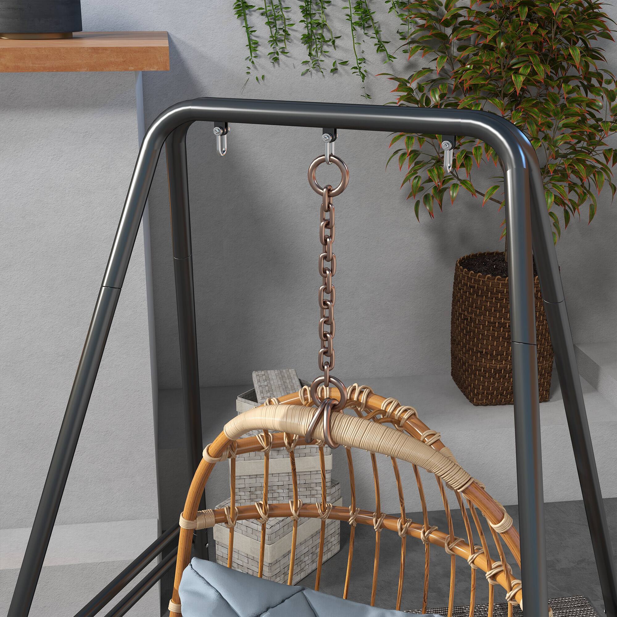 Alt View 8. Outsunny - A-Shaped Hammock Chair Stand, Heavy Duty Swing Stand for Indoor & Outdoor Use, Max 330 lbs. - Black.