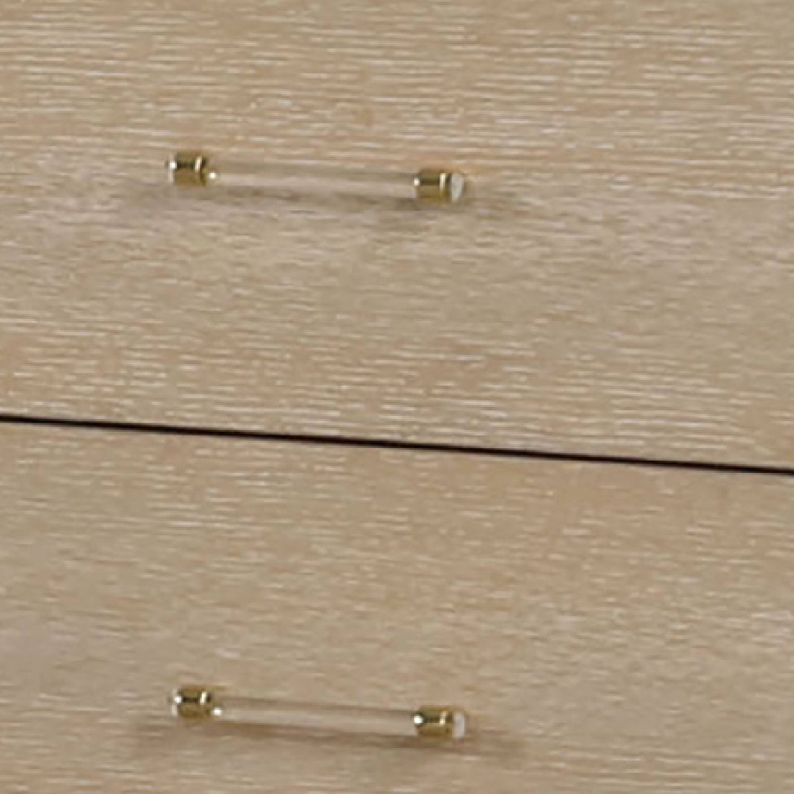 Alt View 2. Manhattan Lane - Fea Nightstand with USB Ports, 2 Drawers - Natural Oak Brown.