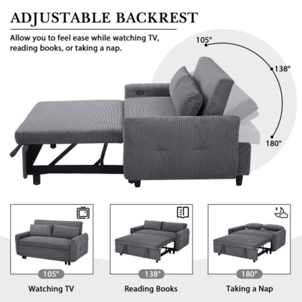 ADJUSTABLE BACKREST  
Allow you to feel ease while watching TV, reading books, or taking a nap.

105° Watching TV  
138° Reading Books  
180° Taking a Nap