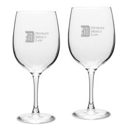 Jardine - Detroit Mercy Titans Primary Logo 19oz. 2-Piece Traditional Red Wine Table Glass Set - Multicolor