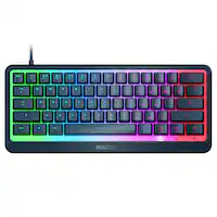 ROCCAT - Magma Mini 60% Compact Wired Membrane Gaming Keyboard with RGB lighting - Black - Front_Zoom