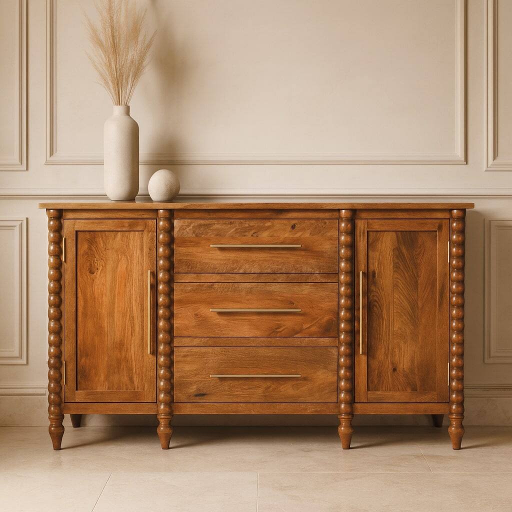 Alt View 2. Artisan Furniture - Artisan Furniture Solid Wood Spindle Sideboard - Brown.