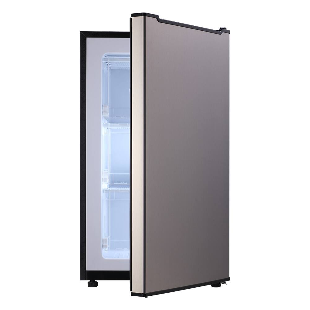 Alt View 1. Loheer - 2.8 Cu. Ft. Compact Upright Freezer with -9.4°F Deep Freeze and Mechanical Control - SILVER.
