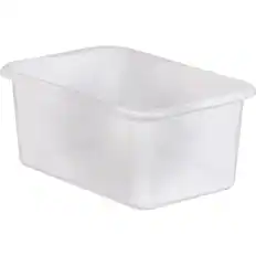 Front. Teacher Created Resources - Teacher Created Resources Small Plastic Storage Bin, Clear.