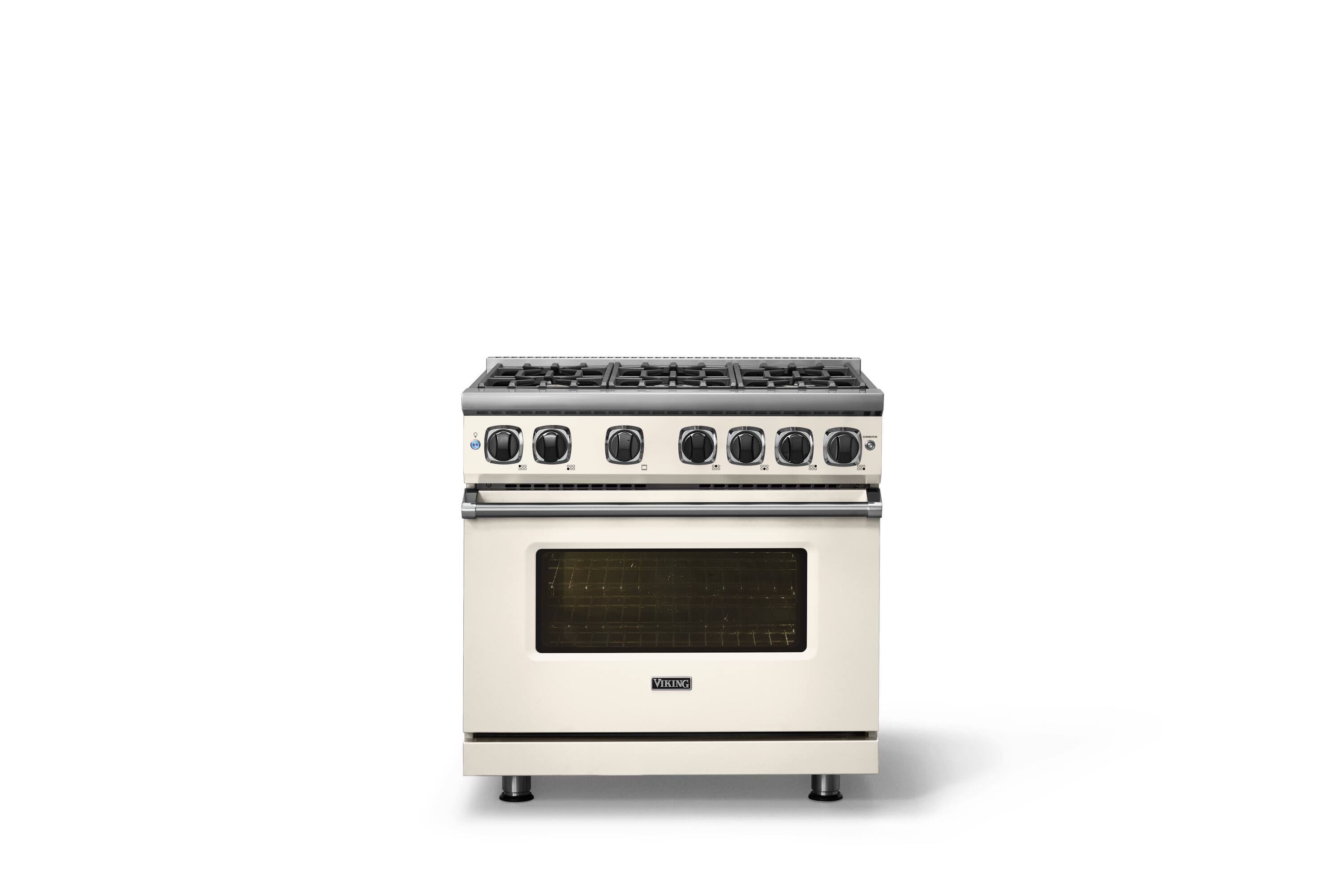 Alt View 1. Viking - Pro 7 Series 5.6 Cu. Ft. Freestanding Sealed 4 Burner Gas Convection Range - Pure White - Pure White.