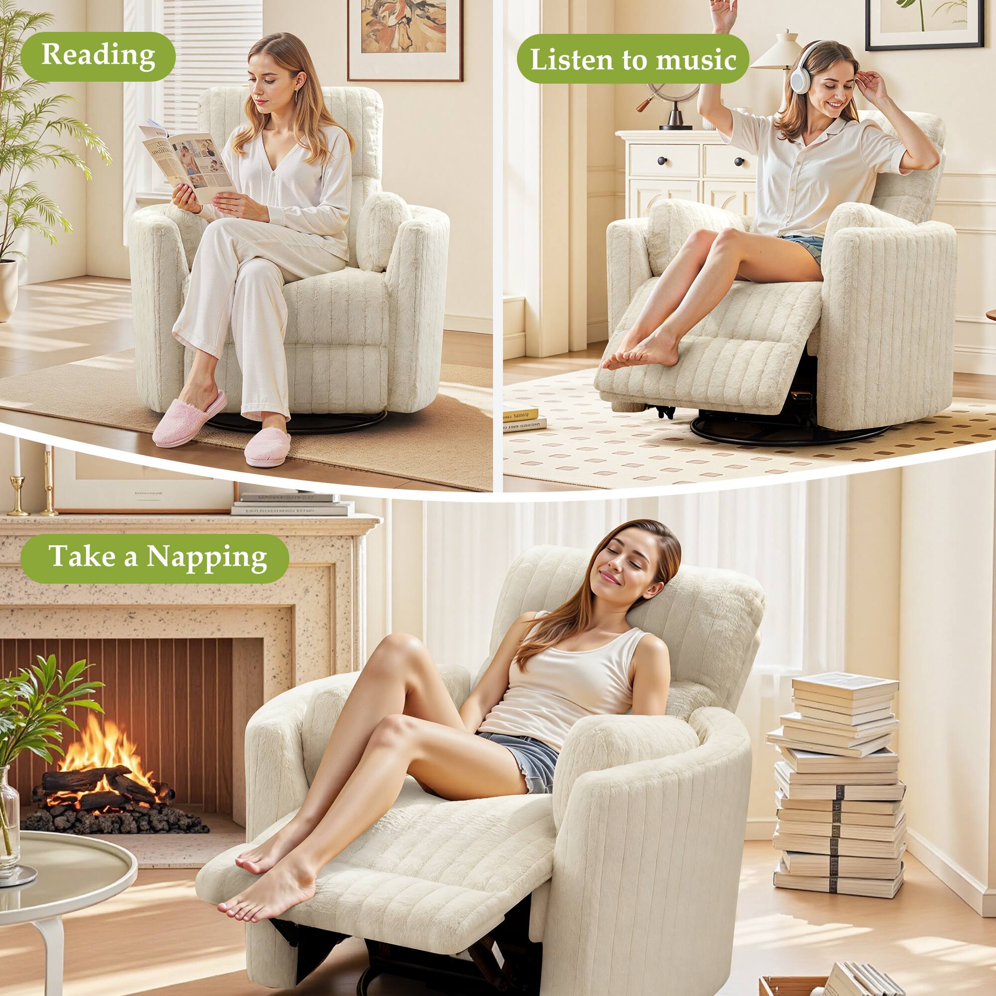 Reading  
Listen to music  
Take a Napping