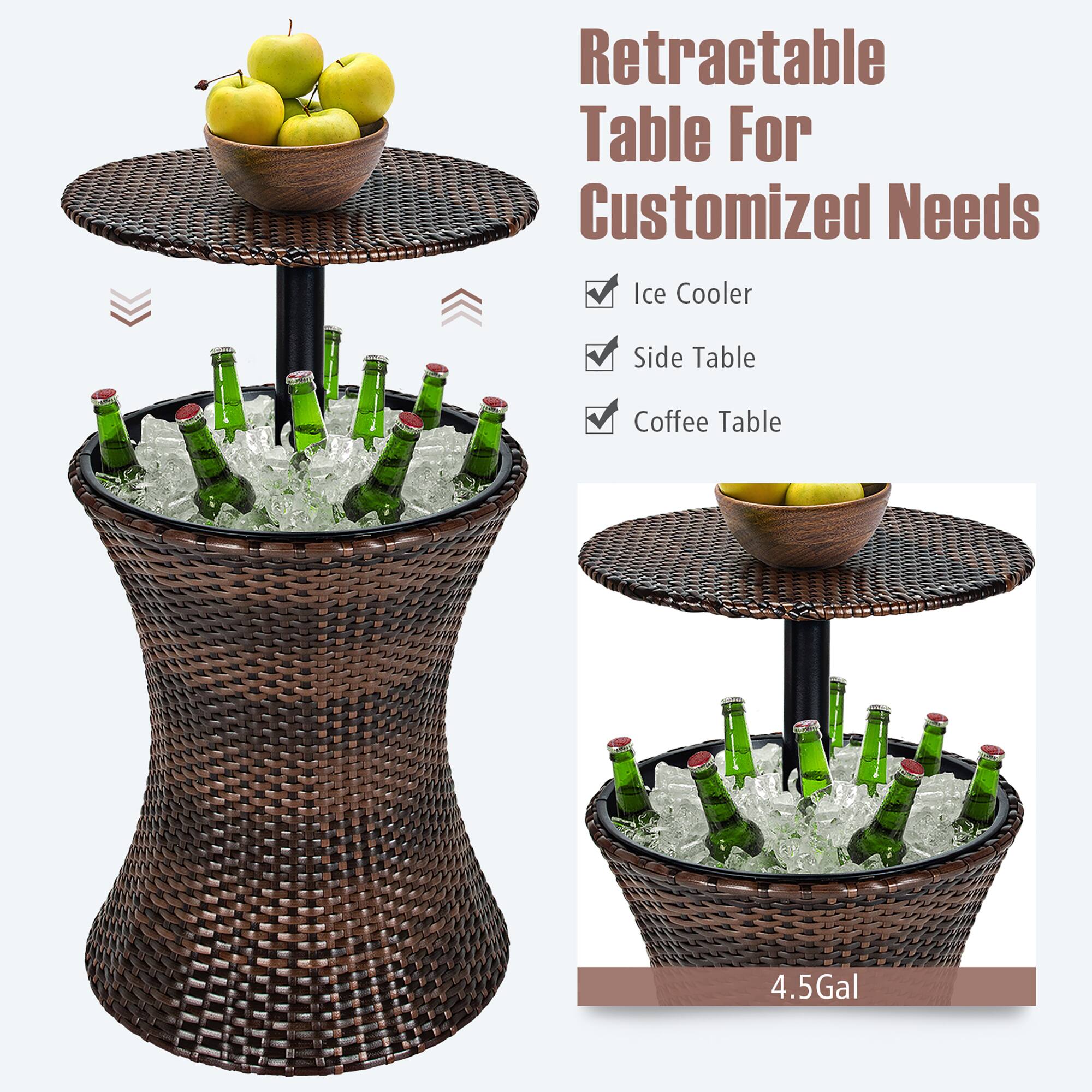 Retractable Table For Customized Needs  
Ice Cooler  
Side Table  
Coffee Table  
4.5Gal