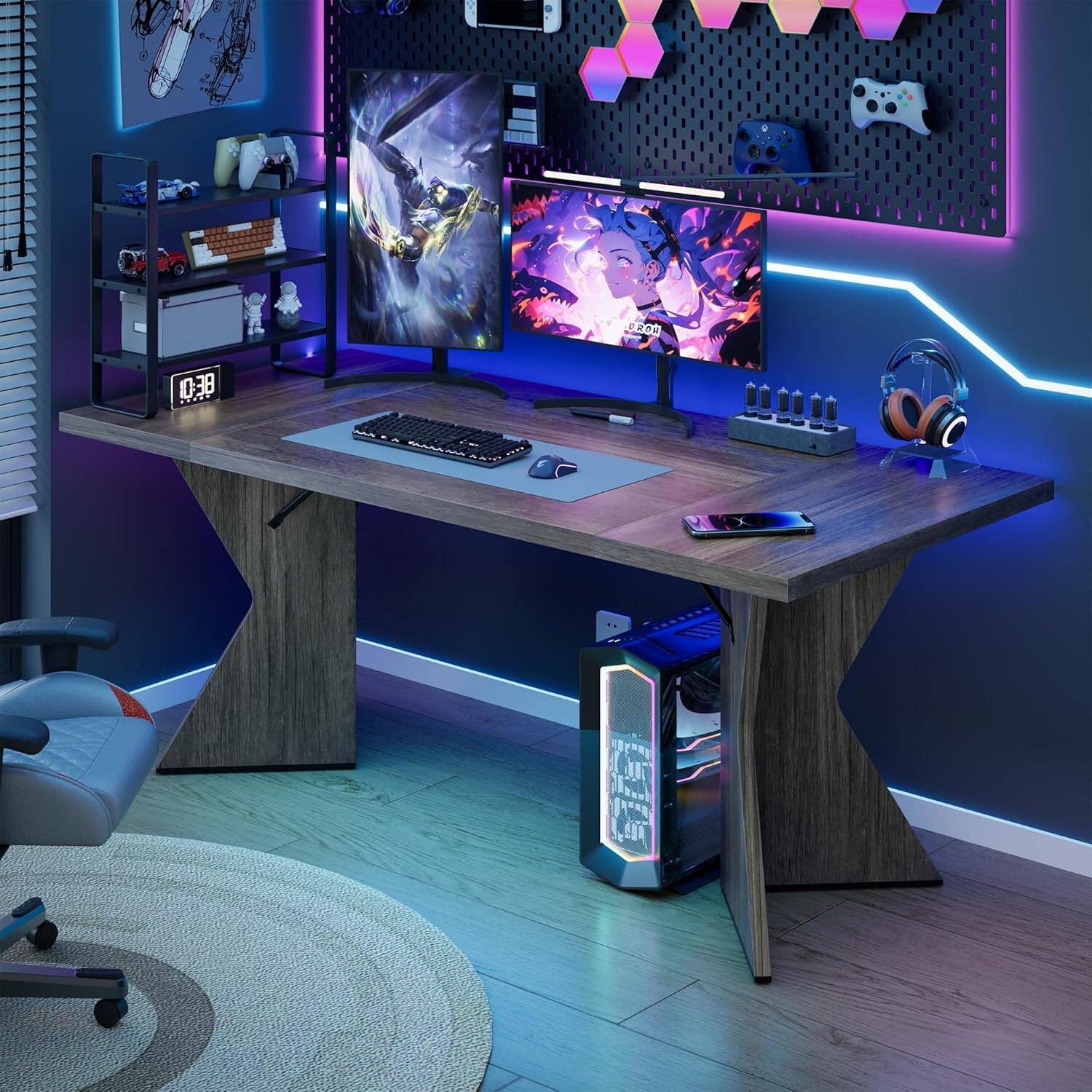 Alt View 5. Jojoka - Kitchen Table 71 Inch Rectangular Kitchen Table Dining Room Furniture for Dining Room, Home Office, Living Room - Multiple colors.