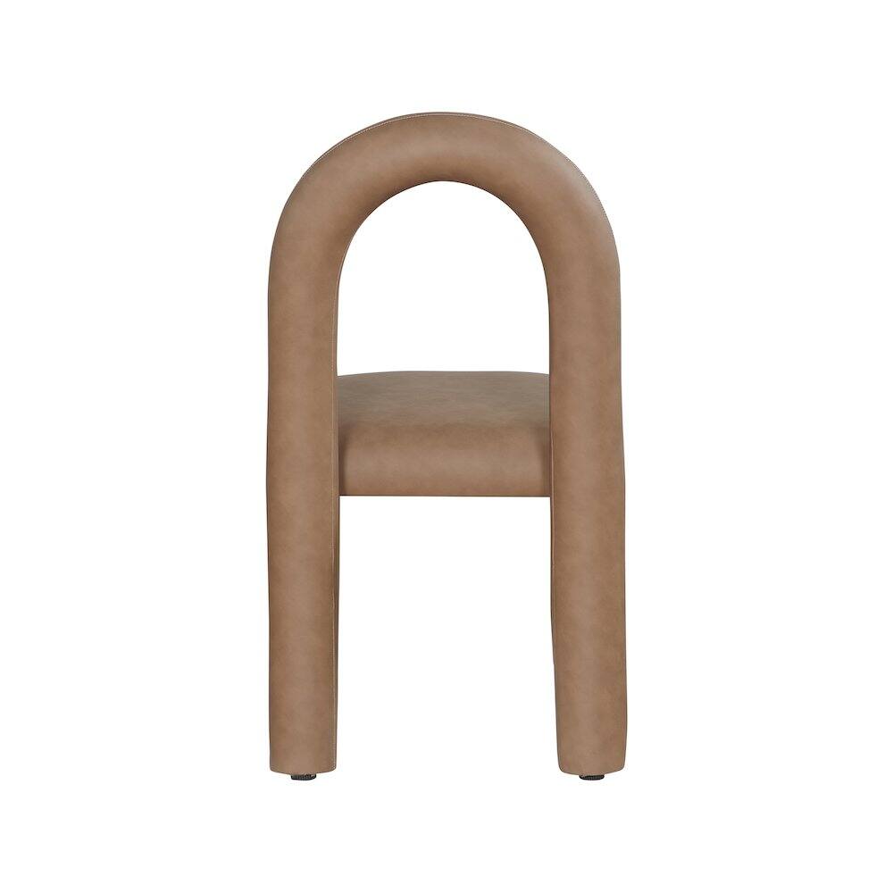 Alt View 4. Meridian Furniture - Amari Brown Vegan Leather Dining Chair, Set of 2 - Brown.