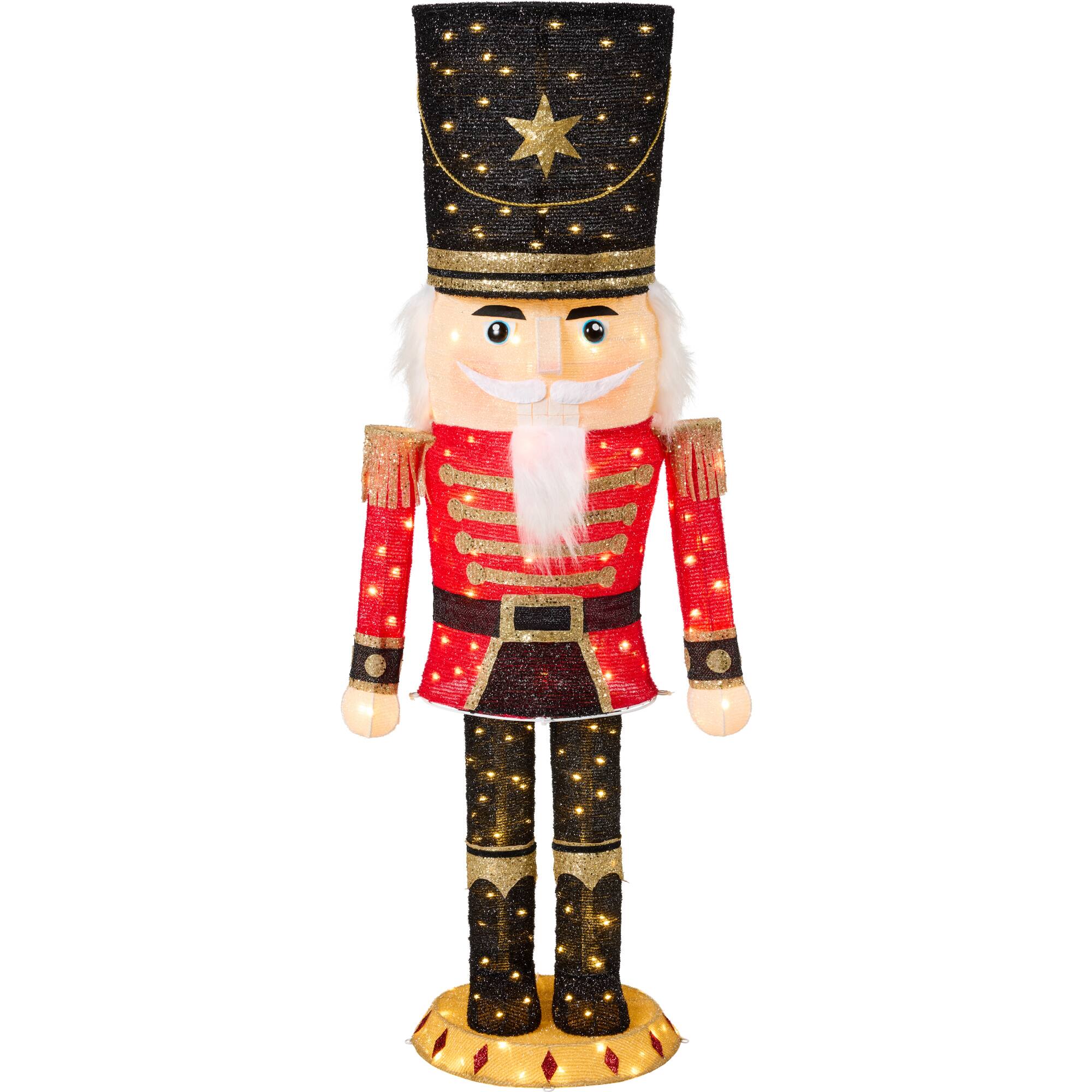 Best Choice Products - Pop Up Christmas Nutcracker w/150 LED Lights for Outdoor, Indoor, 5ft - 5ft Nutcracker