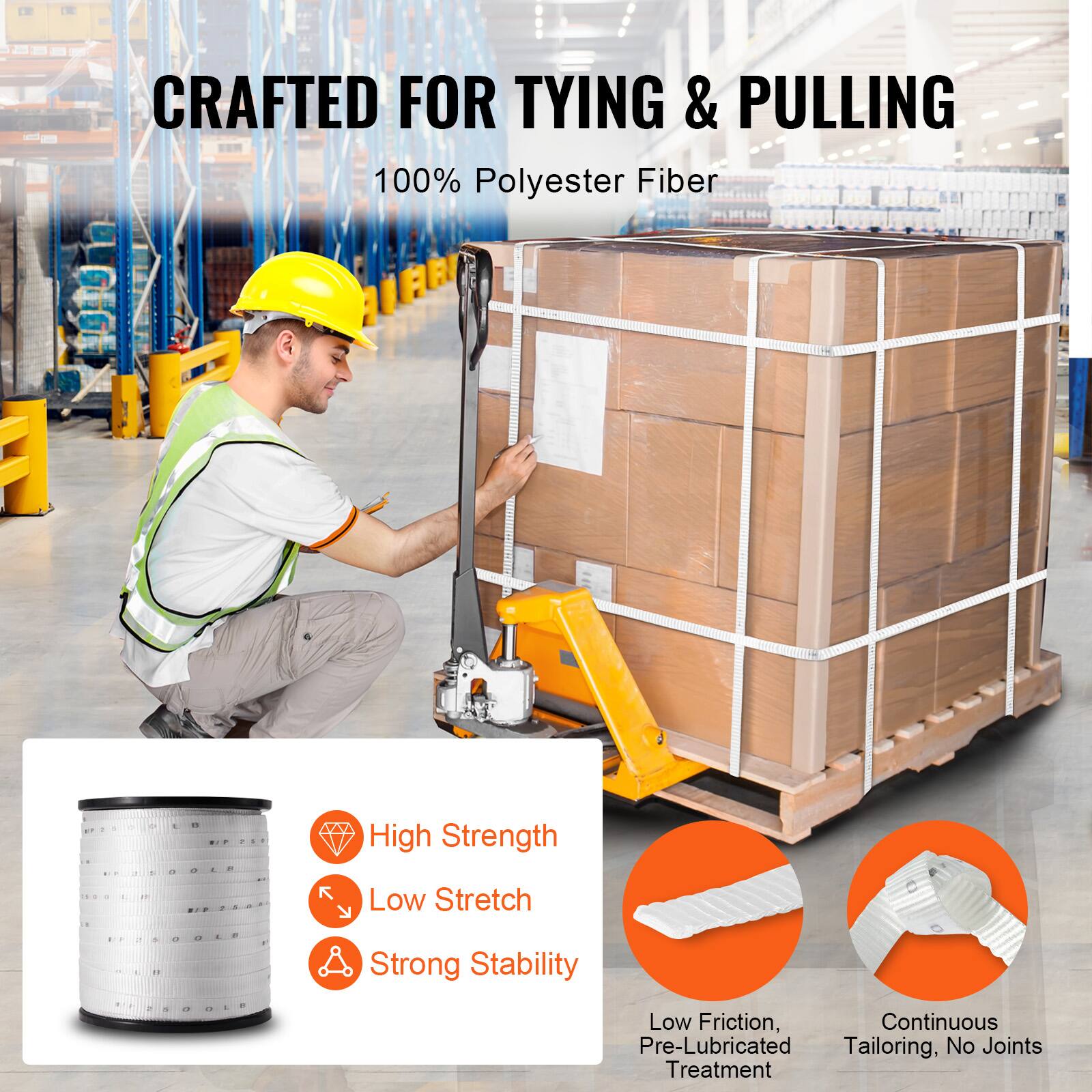 CRAFTED FOR TYING & PULLING  
100% Polyester Fiber  

- High Strength  
- Low Stretch  
- Strong Stability  
- Low Friction, Pre-Lubricated Treatment  
- Continuous Tailoring, No Joints