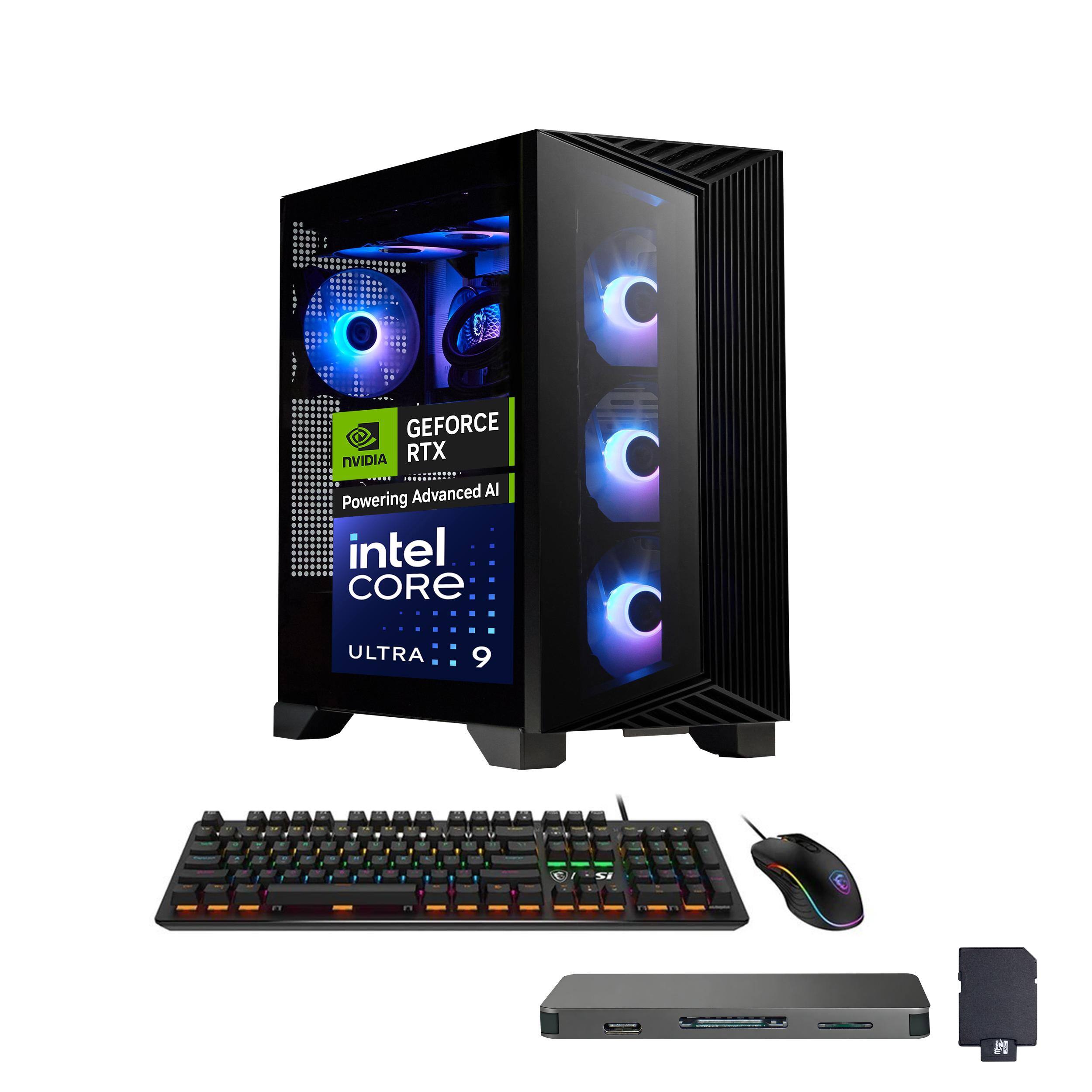 MSI - Upgraded - AEGIS R2 AI Gaming Desktop,Intel Core Ultra 9 285,GeForce RTX 5080,64GB DDR5,2TB SSD+1TB Dock Set,Win 11 Pro - Black