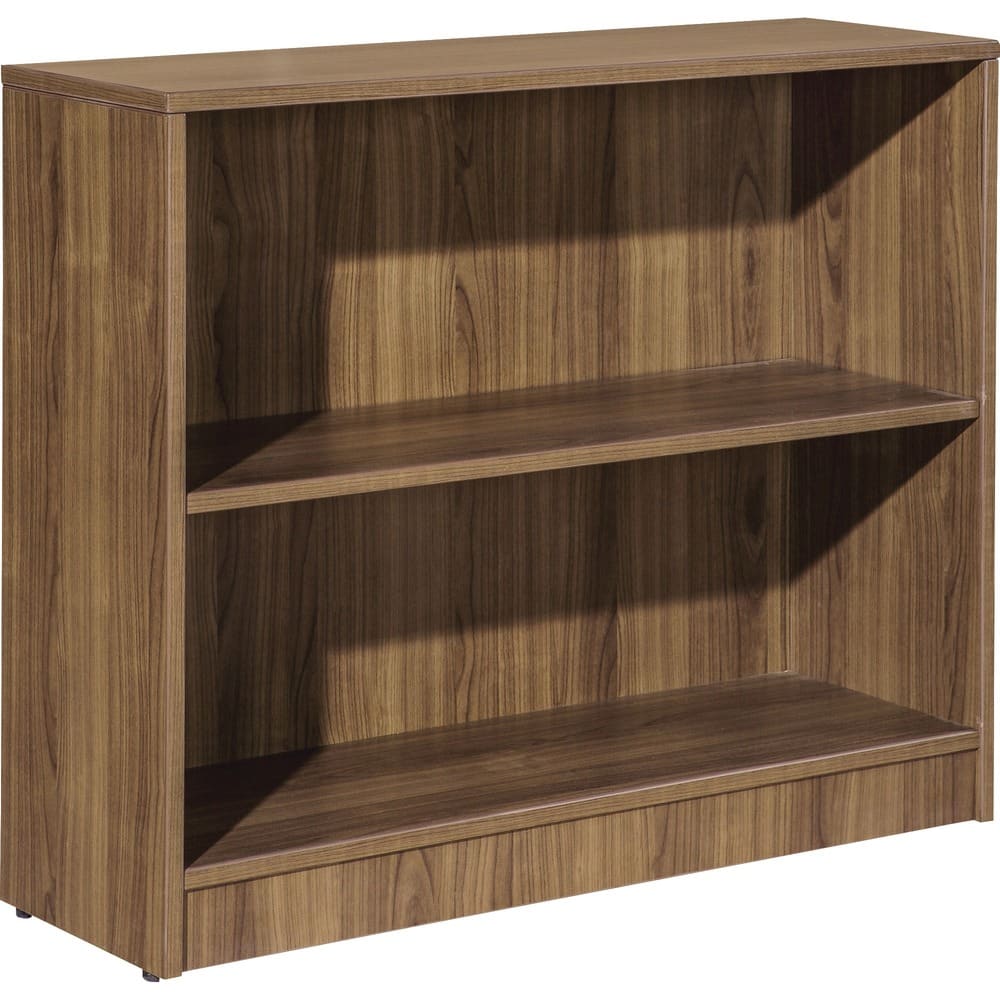 Lorell - Laminate Bookcase 2 Shelf 29.50" H x 36" W x 12" D Sturdy Adjustable Shelf Laminate Walnut - Brown|Walnut