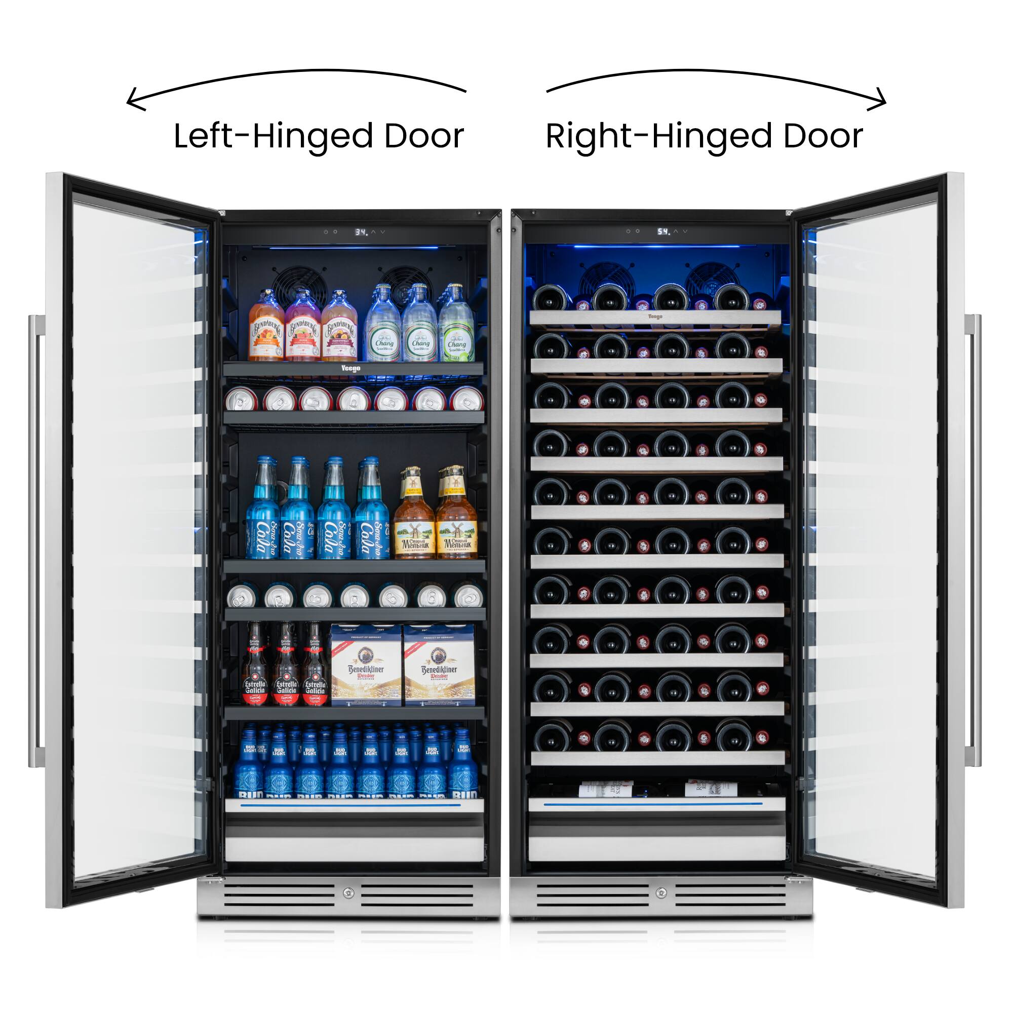 Left-Hinged Door  
Right-Hinged Door