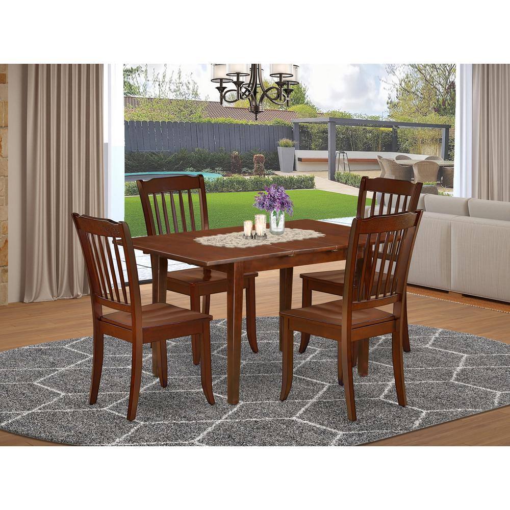 Left. East West Furniture - Dining Room Set Mahogany - Brown.