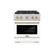 Front. ZLINE - 30 in. Wide 4 Burner Autograph Paramount Dual Fuel Range with White and Bronze Accents (SDRSZ-WM-30-CB) - White.