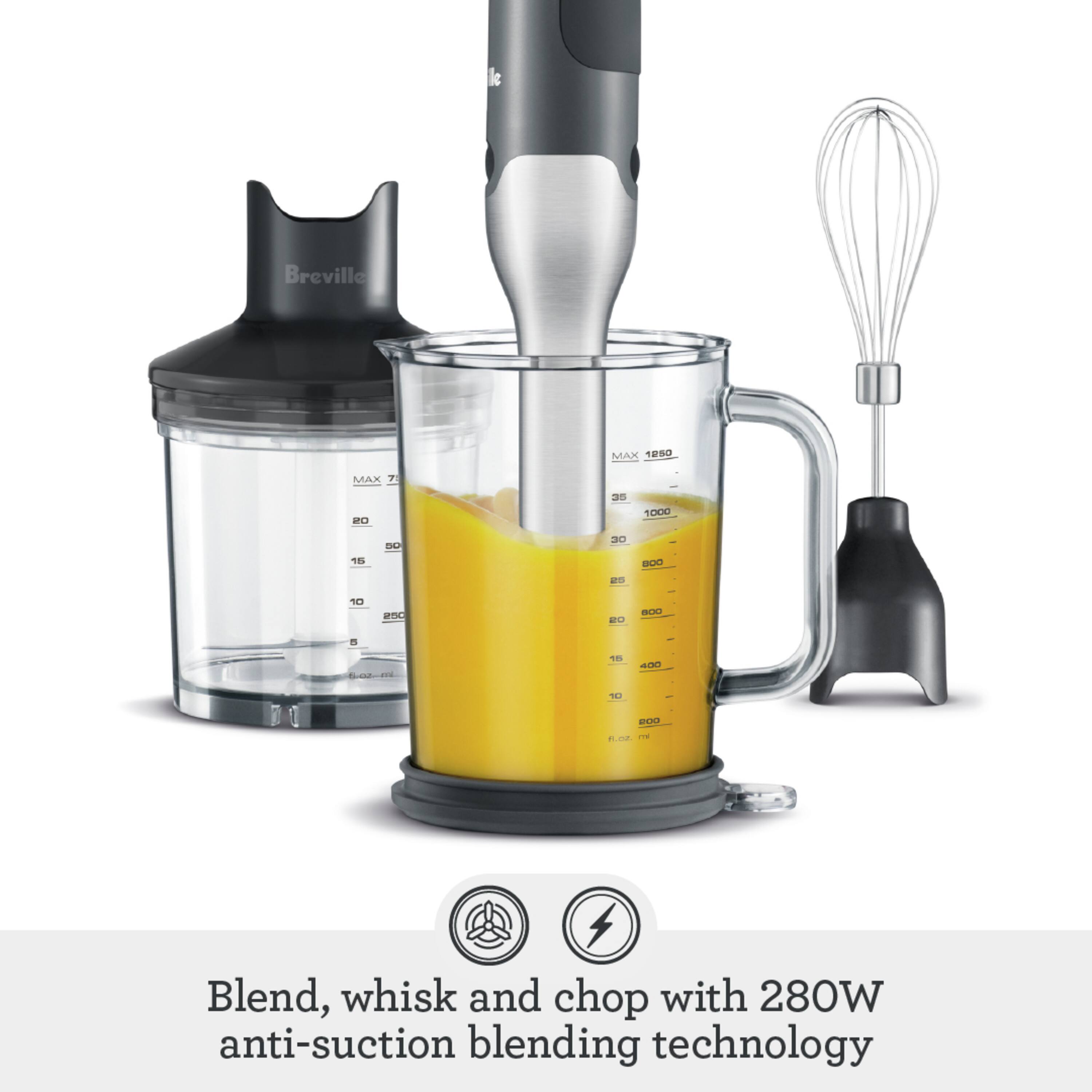 Breville MAN 290 MAX P PO D 1000 L 90 16 BOO D0 mE R0 8OO .   1 A00 T ME En - - Blend, whisk and chop with 280W anti-suction blending technology