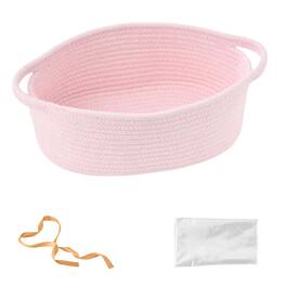 Paradigms Interiors - Gift Basket With Wrap Bag And Ribbon Empty Small Woven For Cute Decorative Organizer Showers Raffle Thanksg - Pink-1 Pack