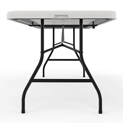 Alt View 3. Staples - Staples 8' x 30" Heavy Duty Plastic Folding Table, White Granite (79233/54273) - White Granite.