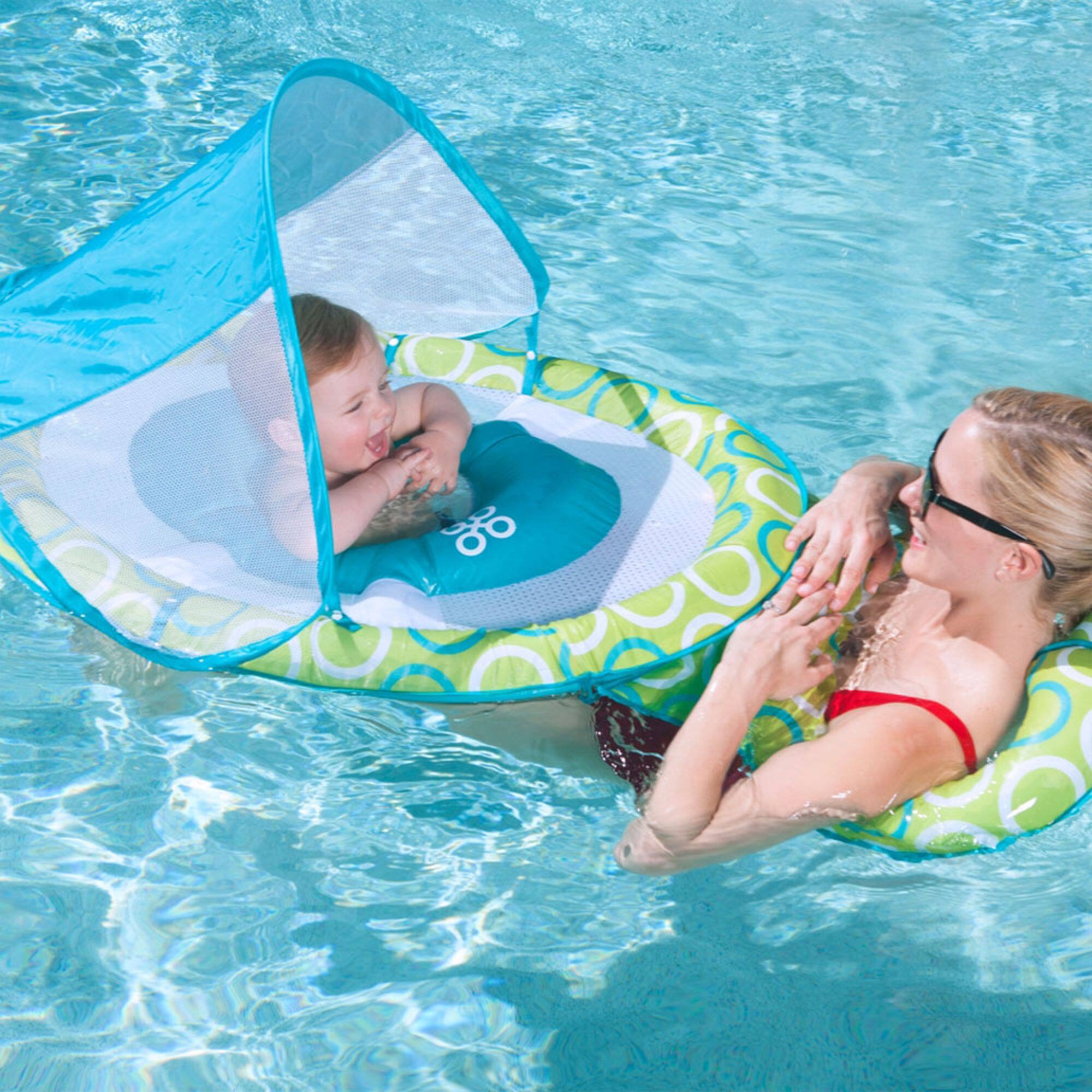 Alt View 1. SwimWays - Swimways 9 to 24 Months Mommy and Me Baby Spring Float with Canopy and Mesh Bed - Multicolor.