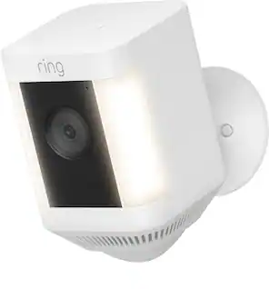 Ring - Spotlight Cam Plus Outdoor/Indoor Wireless 1080p Battery Surveillance Camera - White