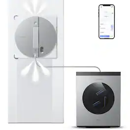 ECOVACS Robotics - WINBOT W3 Omni Robot Window Cleaner with Auto Pad Washing & Multi-Functional Station, Dual Power Modes, 12-Level Safety - White