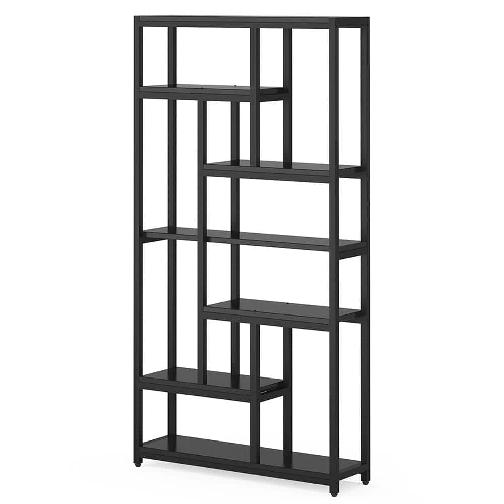 Kadyn - Bookshelf, Storage Shelf, Bookcase,79" Tall Bookshelf, 7-Tier Bookcase Open Display Shelves - Rustic Brown