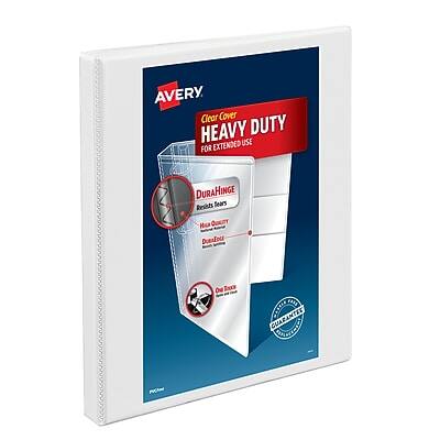 AVERY Clear Cover HEAVY DUTY FOR EXTENDED USE  
DuraHinge  
Reinforced Hinge  
High Quality  
Dura-Cover  
No Tape Needed  
GUARANTEED TO STAY ON
