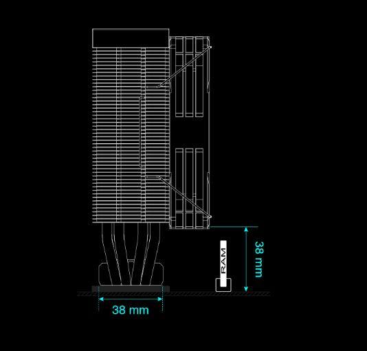 Alt View 6. GAMDIAS - BOREAS E2-41D Temperature Display, White CPU air cooler AMD & Intel, 4 cooper pipes - White.