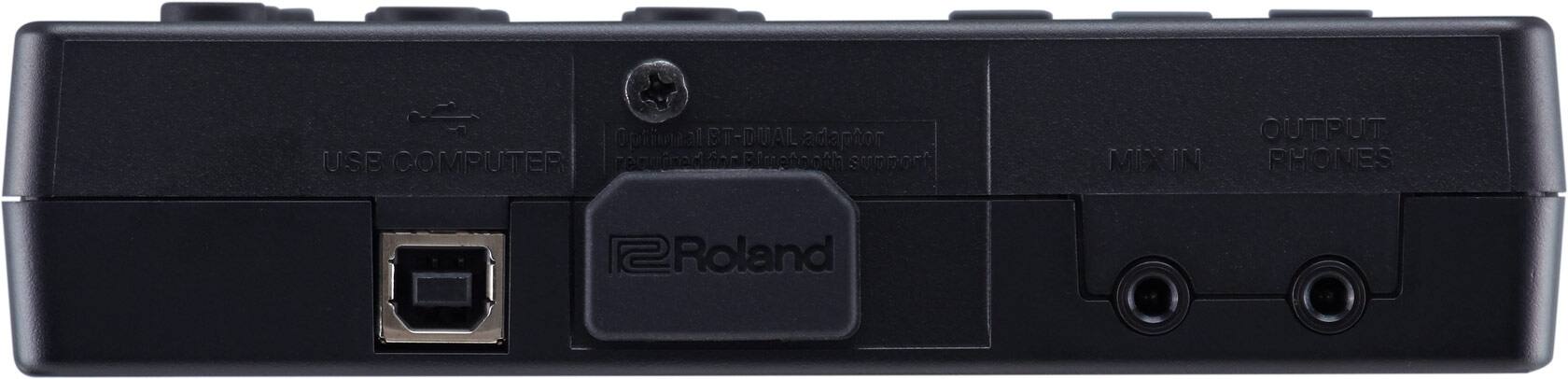 Optional BT-DUAL Adapter required for Bluetooth support  
USB COMPUTER  
MIX IN  
OUTPUT PHONES  
Roland