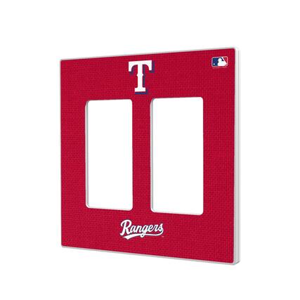 Front. Keyscaper - Texas Rangers Solid Double Rocker Light Switch Plate - Multicolor.