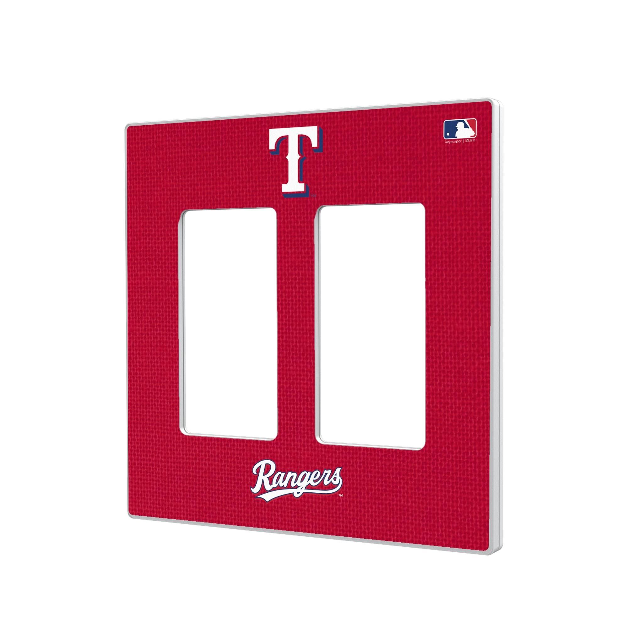 Front. Keyscaper - Texas Rangers Solid Double Rocker Light Switch Plate - Multicolor.
