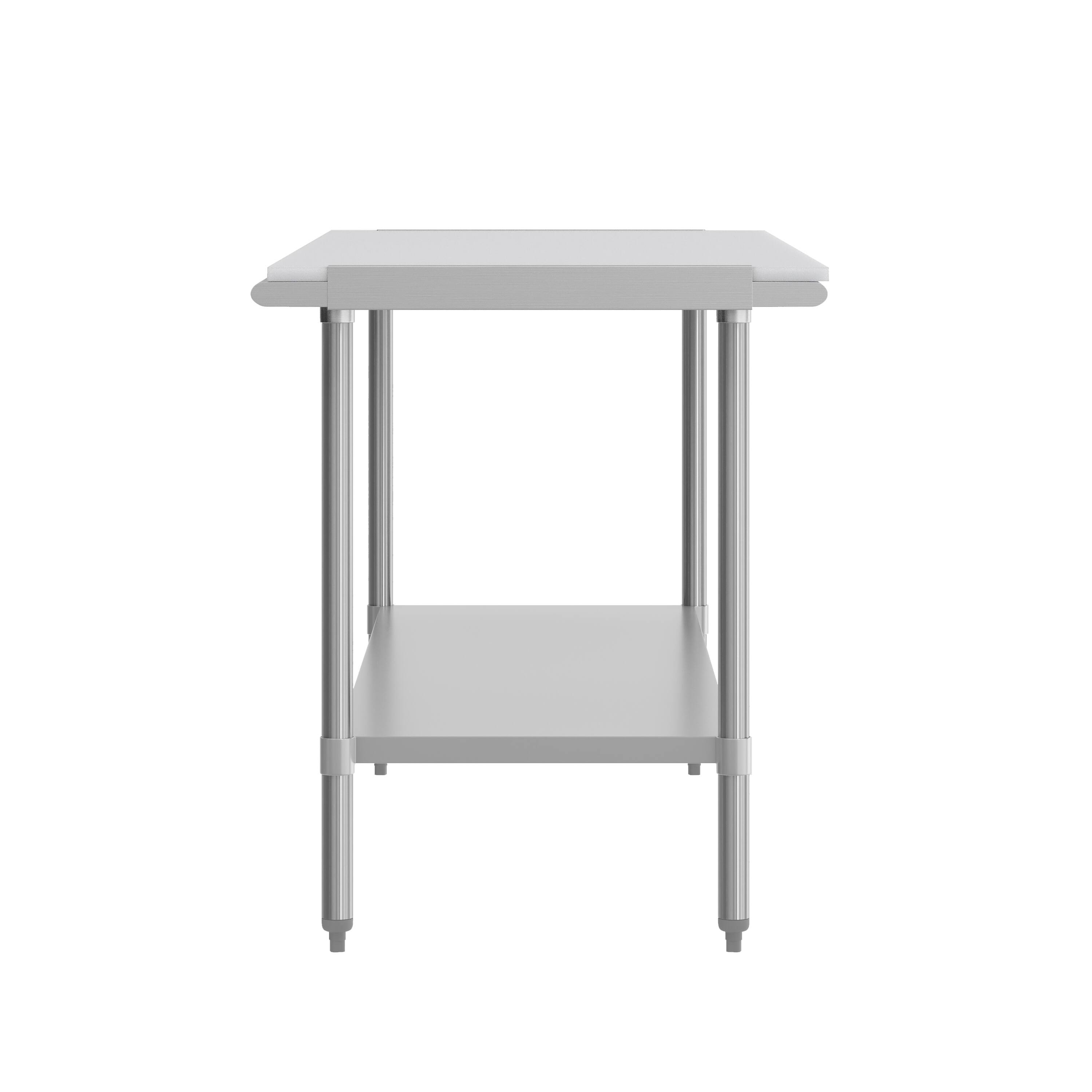 Left. Flash Furniture - Reader Portable Prep and Work Table with NSF Certified 18 Gauge Stainless Steel Top Shelf with Poly Cutting Board and Ga - Gray.