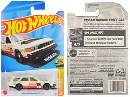 Nissan Maxima Wagon Drift Car #68 "Motul" Cream with Red Stripes "HW Wagons" Series Diecast Model Car by Hot Wheels