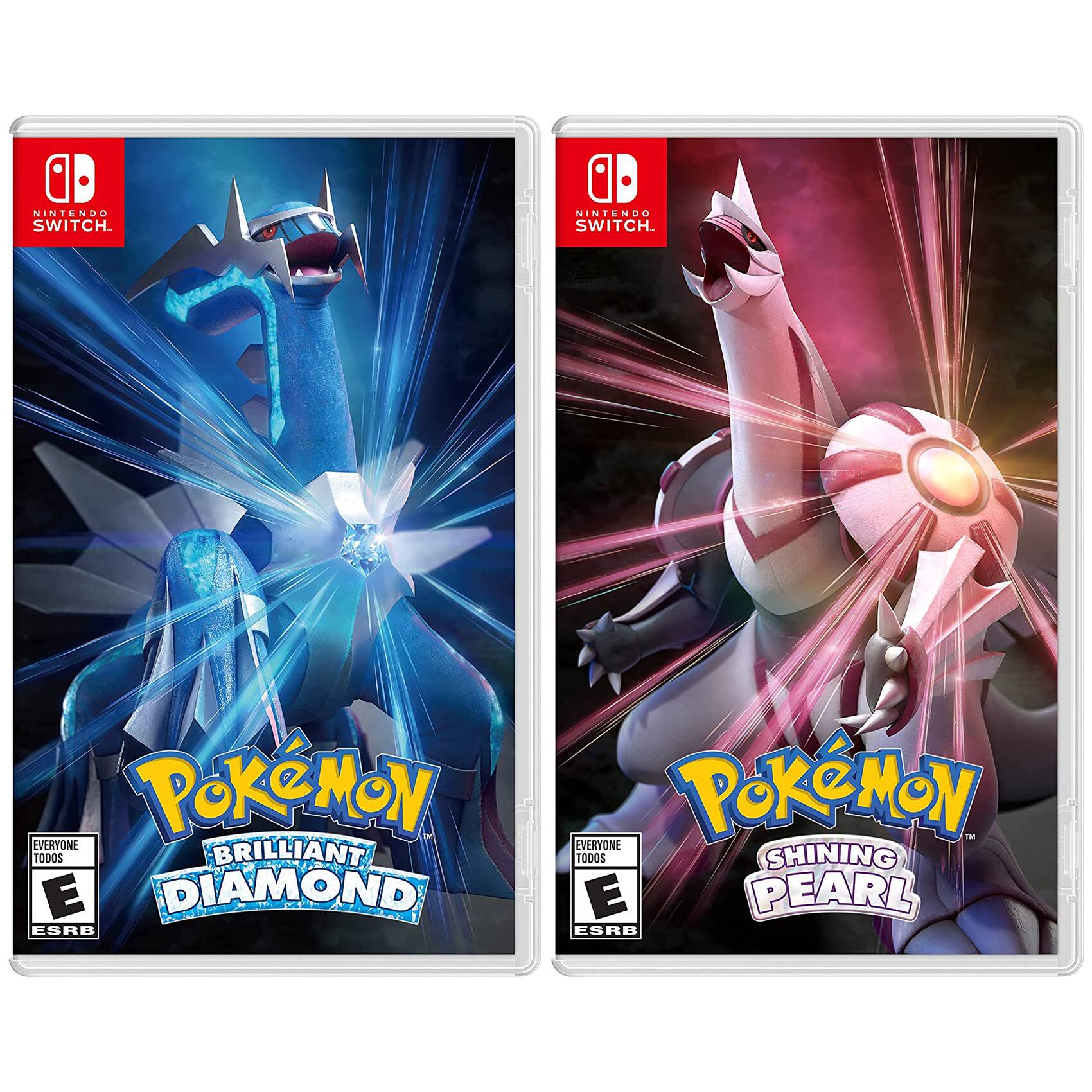 Nintendo Switch
Pokémon Brilliant Diamond
ESRB Everyone 10+
Nintendo Switch
Pokémon Shining Pearl
ESRB Everyone 10+ - E (Everyone)