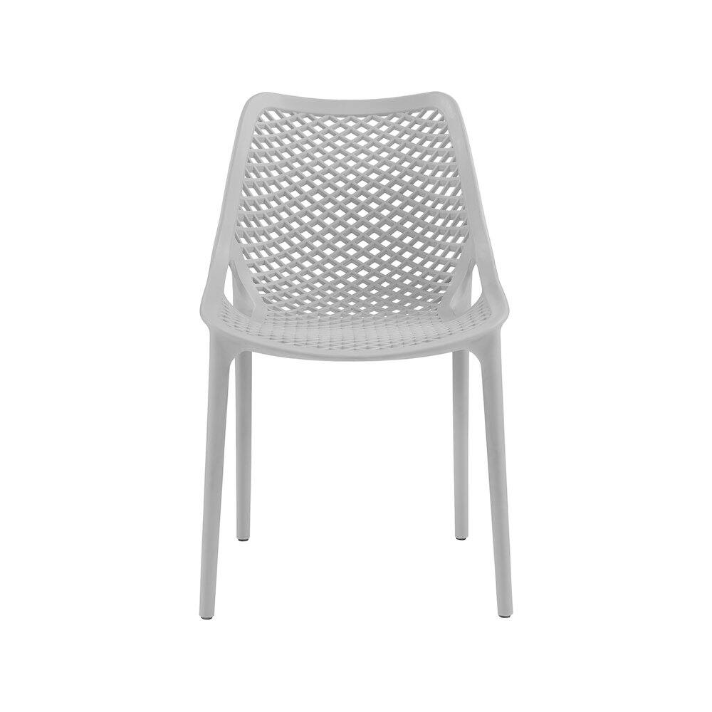 Back. Meridian Furniture - Mykonos Grey Outdoor Patio Dining Chair, Set of 4 - Grey.