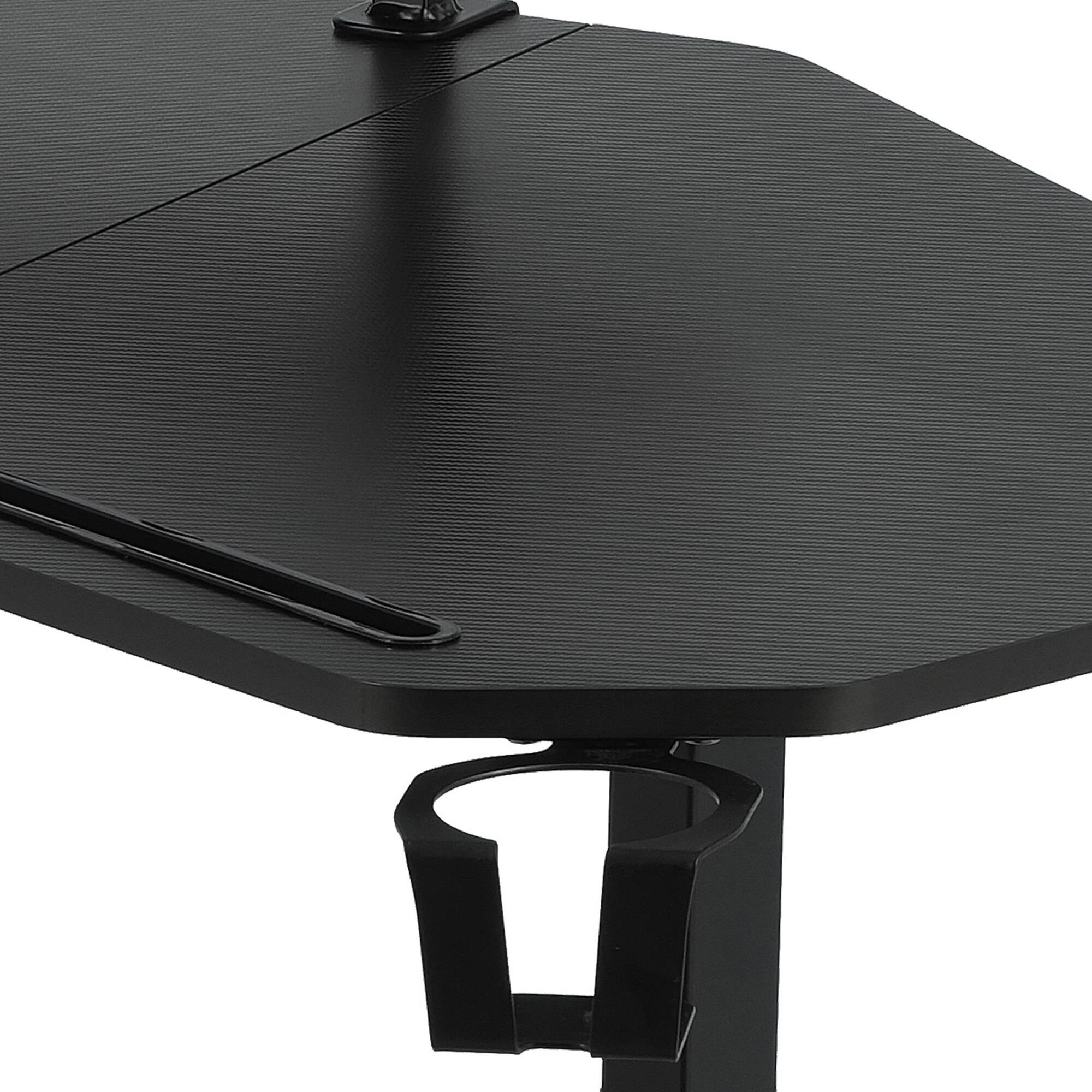 Alt View 1. GOODSILO - Premium Gaming Desk with Shelves and Accessory Holders for Enhanced Gaming Experience - Black.