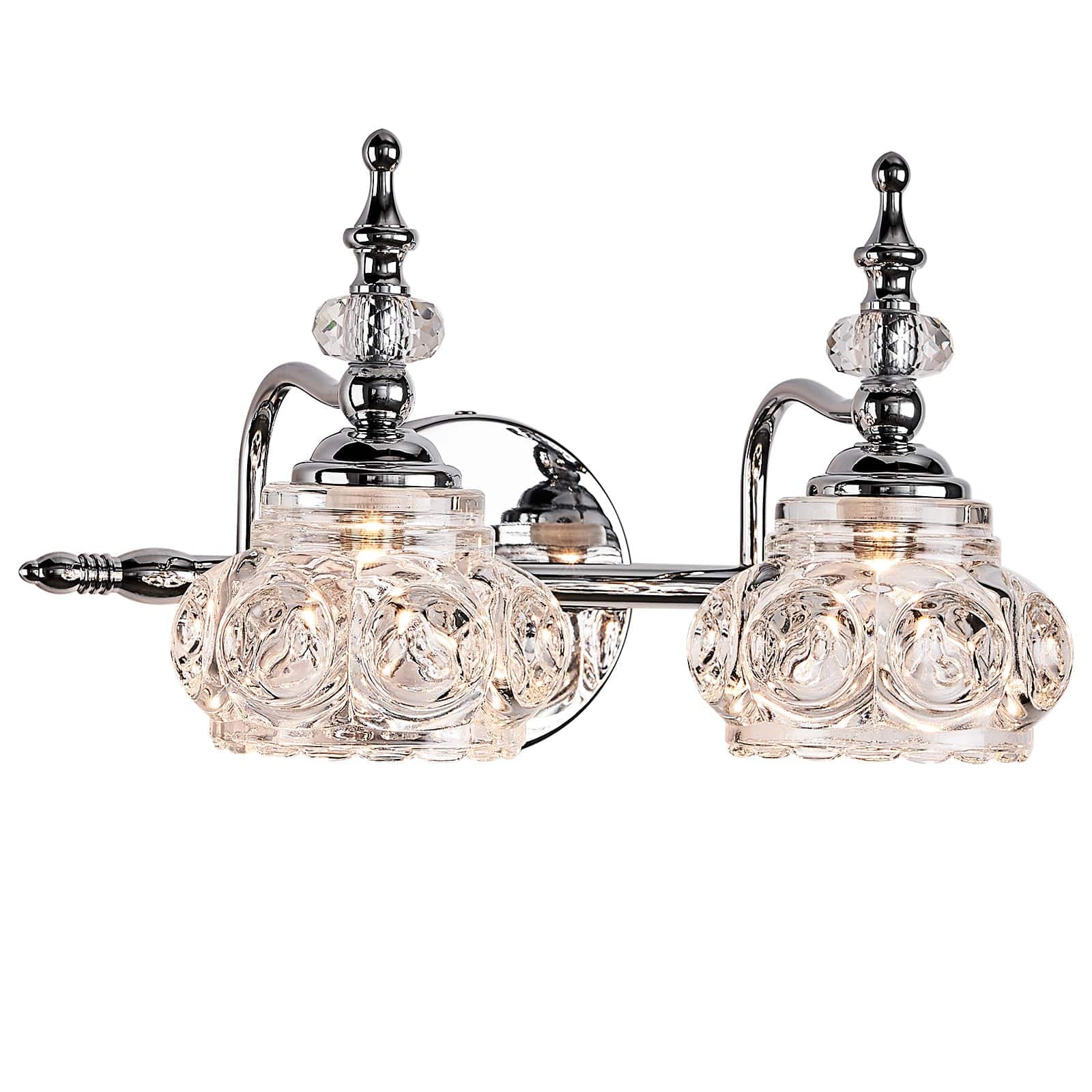 Earthley Blooms - Chrome Wall Sconces Sets Of Lighting Fixtures Bathroom Sconce Lights For Living Room - Chrome 2 Light