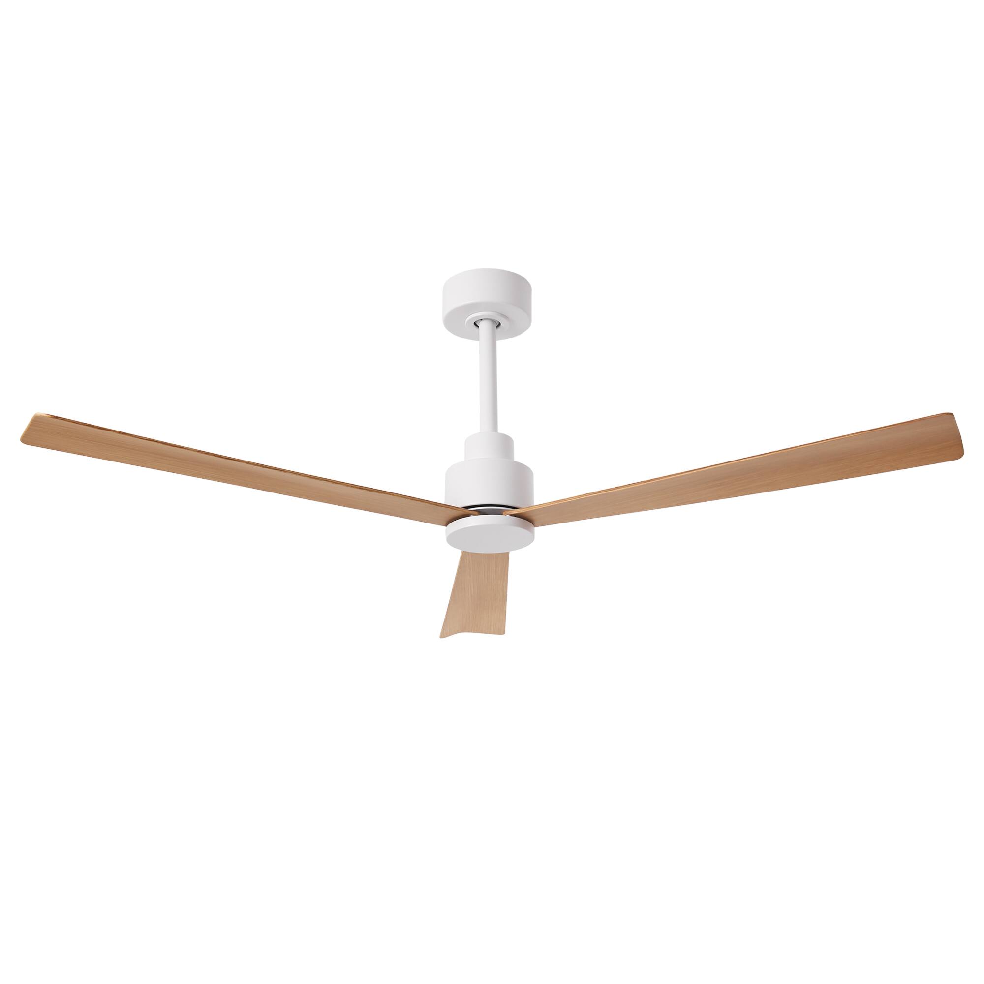 Alt View 8. Parrot Uncle - 52" Modern 3-Blade Ceiling Fan with Reversible DC Motor, 6-Speed, Remote Control, No Light - White.