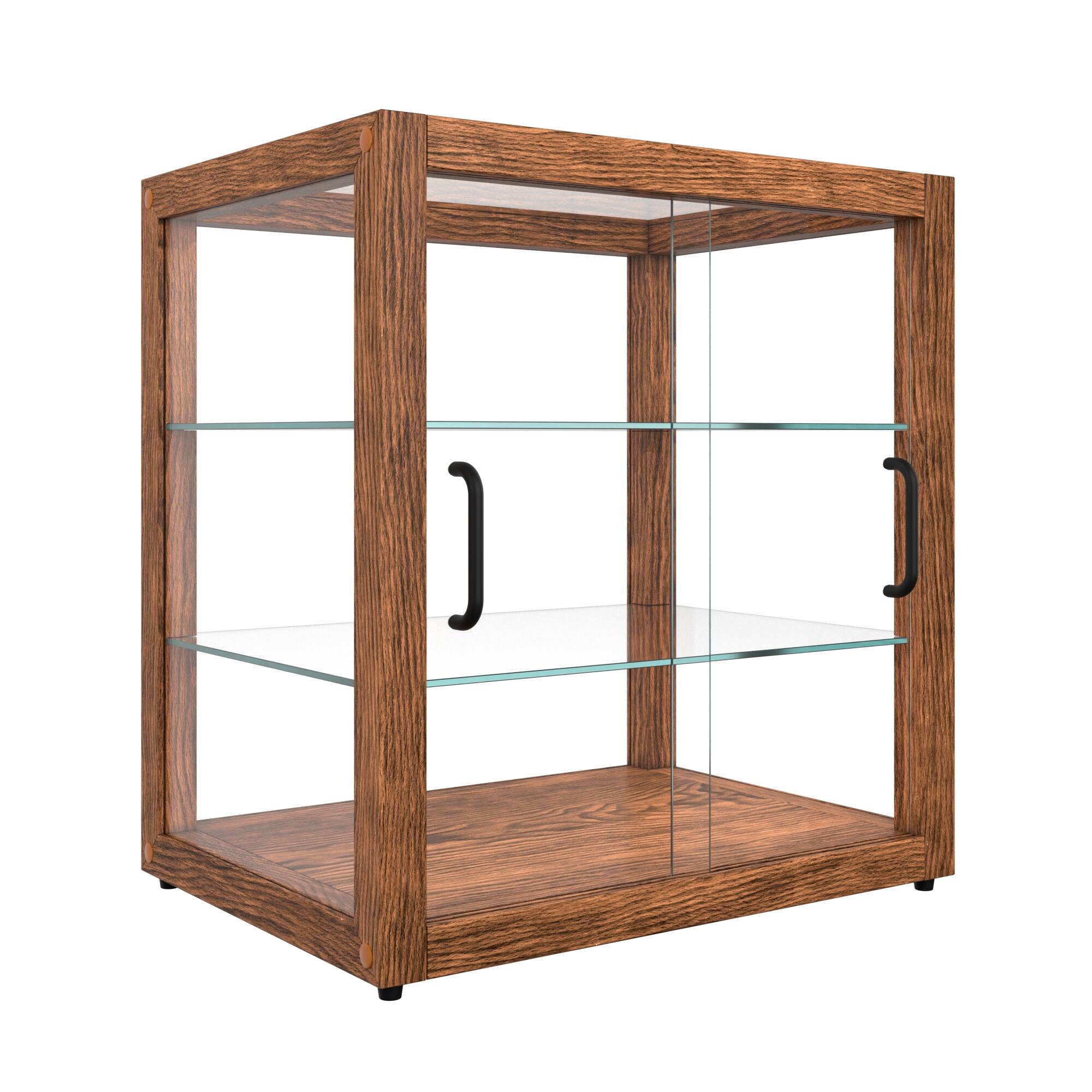 Alt View 4. Koolmore - 20 In. 3-Tier Artisan Dark Wooden Bakery Square Display case, 2.5 cu. ft. (KM-BDW-20D) - Dark ash wood color.